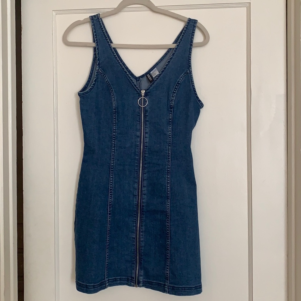 Zip up jean dress